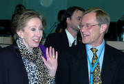 Fernand Boden et Margaret Beckett, ministre britannique de l'Environnement