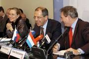 Benita Ferrero-Waldner, Sergueï Lavrov et Jean Asselborn