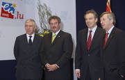 Jack Straw, Jean Asselborn, Jean-Claude Juncker et Tony Blair