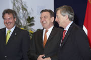 Jean Asselborn, Gerhard Schroeder, Chancellier Allemand et Jean-Claude Juncker