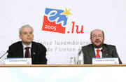 François Biltgen, ministre du Travail et de l'Emploi, et Vladimir Spidla, commissaire en charge de l'Emploi, des Affaires sociales et de l'Egalité des chances
