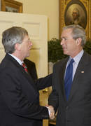 Jean-Claude Juncker et George W. Bush