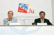 Benita Ferrero-Waldner et Jean Asselborn pendant la conférence de presse