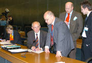 Krzysztof Opawski (seated), Polish Minister for Transport