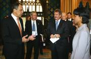 Sergueï Lavrov, ministre russe des Affaires étrangères, Jean Asselborn et Condoleezza Rive, secrétaire d'Etat des Etats-Unis d'Amérique