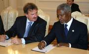 Jean Asselborn et Kofi Annan, secrétaire général des Nations unies