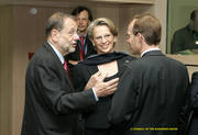 Javier Solana, Haut représentant pour la PESC, Michèle Alliot-Marie, ministre français de la Défense, et Luc Frieden, ministre de la Défense