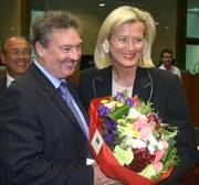 Jean Asselborn, ministre des Affaires étrangères et de l'Immigration, et Ursula Plassnik, ministre autrichienne des Affaires étrangères