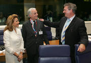 Leila Rachid de Cowles, ministre des Affaires étrangères du Paraguay, Garcia Moriton Roberto, et Jean Asselborn, ministre des Affaires étrangères