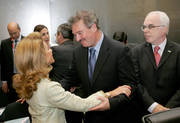 Leila Rachid de Cowles, ministre des Affaires étrangères du Paraguay, Jean Asselborn, ministre des Affaires étrangères, et Samuel Pinheiro Guimares, ministre des Affaires étrangères du Brésil