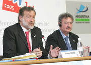 Rafael Bielsa, ministre des Affaires étrangères de l'Argentine, et Jean Asselborn, ministre des Affaires étrangères