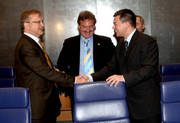 Olli Rehn, Member of the European Commission, Jean Asselborn, Minister for Foreign Affairs, and Mihai-Razvan Ungureanu, Romanian Minister for Foreign Affairs