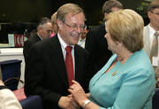 Fernand Boden, ministre de l'Agriculture, et Kazimira Prunskiene, ministre lituanien de l'Agriculture