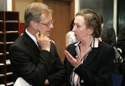 Fernand Boden, ministre de l'Agriculture, et Margaret Beckett, ministre britannique de l'Environnement