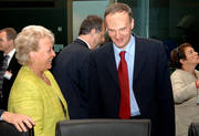 Nelly Olin, French Minister for Environment, and Janez Podobnik, Slovenian Minister