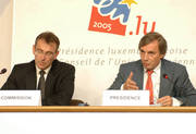 Andris Peibalgs, member of the European commission, and Jeannot Krecké, Luxembourg Minister for Economy and External Trade
