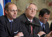 Le président du Conseil JAI Luc Frieden, le serétaire d'état Tadeusz Matusiak, le commissaire européen Franco Frattini